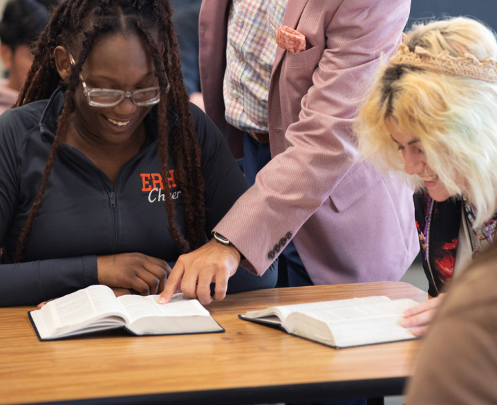 happy Students during the bible in the schools program